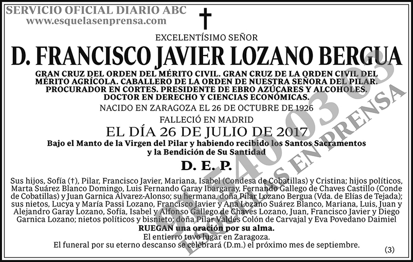 Francisco Javier Lozano Bergua
